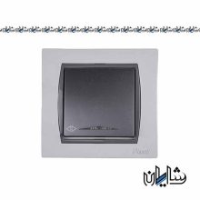 کلید و پریز پارت الکتریک بژ با قاب فیلی آذین بازه طوسی