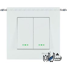 کلید دو پل دلند الکتریک مدل آسا پلکسی سفید