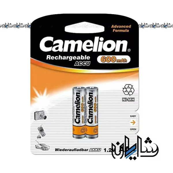 باتری نیم قلمی قابل شارژ کملیون 600mAh بسته 2 عددی