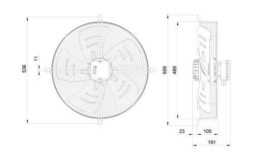 قیمت هواکش ایلکا هفت پر فلزی معکوس دمنده VIK-45A4S2-L
