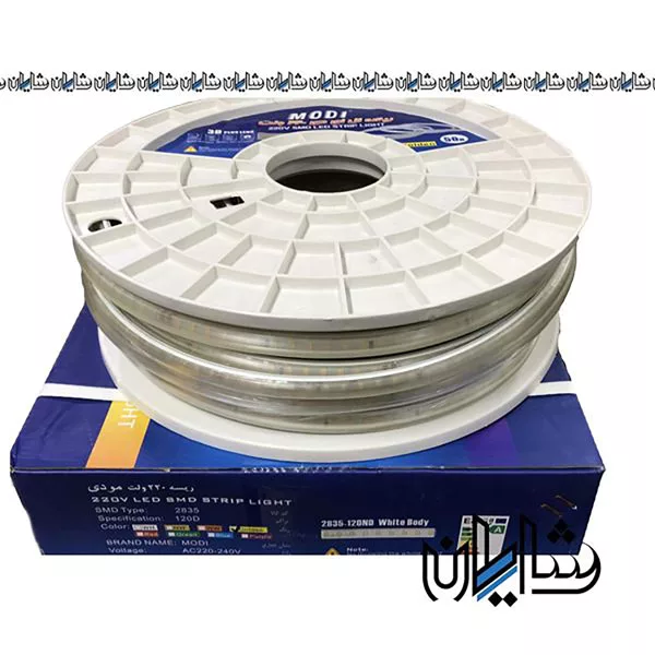 ریسه شلنگی 220 ولت 2835 تک ردیفه وایرلس بدنه سفید 120 لامپ