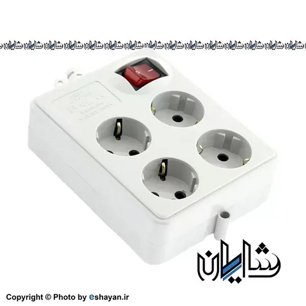 چندراهی برق چهار خانه ارتدار پارت الکتریک مدل پارت 317 با کابل 1/8 متر